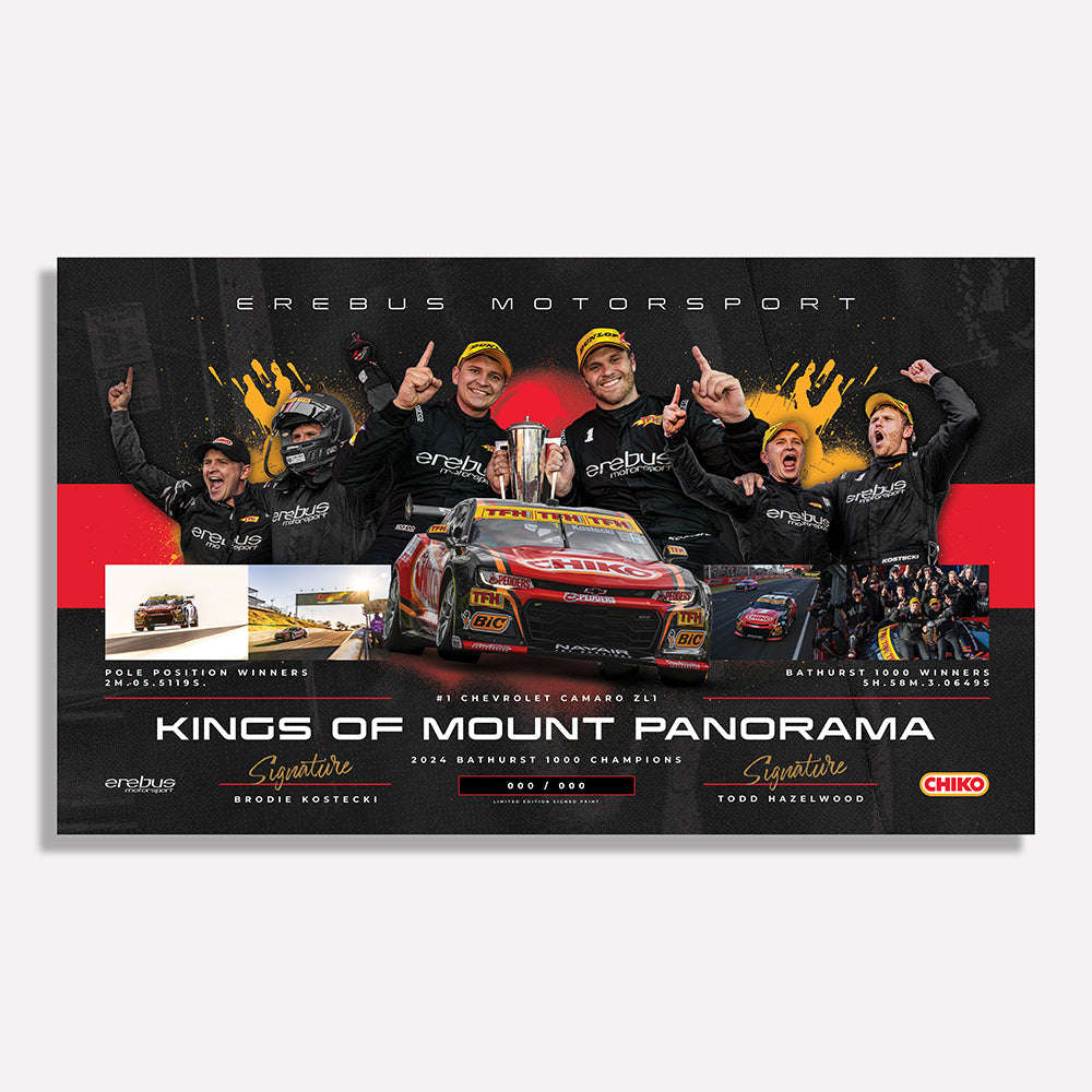 Erebus Motorsport - Kings of Mount Panorama - 2024 Bathurst 1000 Champions Signed Limited Edition Print (Pre-Order)