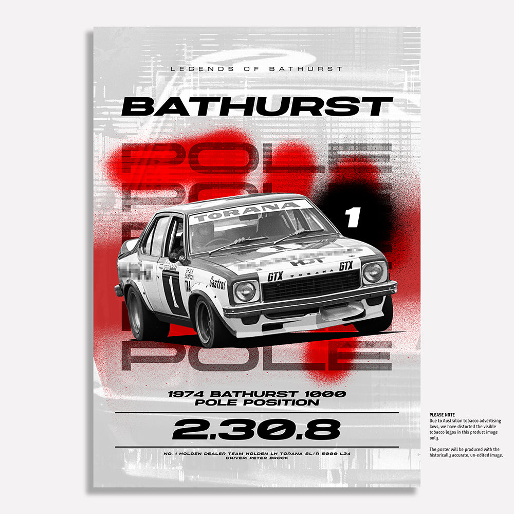 1974 Bathurst 1000 Pole Position Poster (Pre-Order)